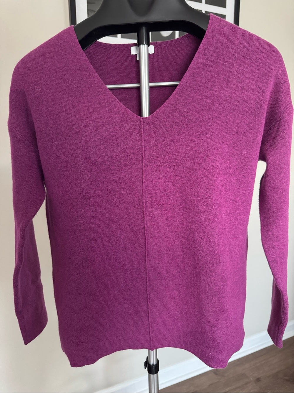 J. Jill Women's V-Neck Sweater in Berry Magenta